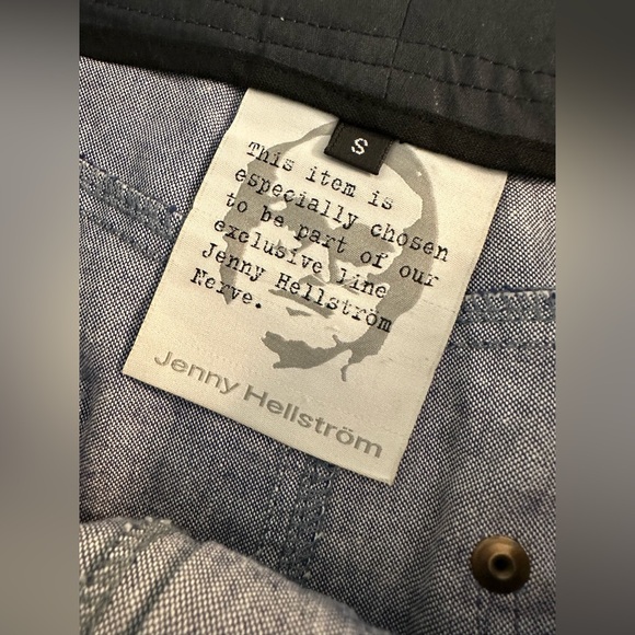 Rare JENNY HELLSTRÖM Berta Mini Skirt Blue Chambray Denim Horse Pattern Designer - Picture 7 of 10